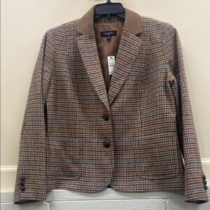 Talbots NWT 16P houndstooth wool blend jacket